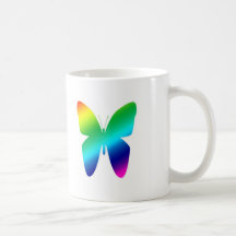 Kulör fjäril kaffe kopp