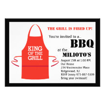 Kung av grillagrillfestinbjudan
