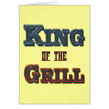 Kung av slogan för grillaBBQ-matlagning Hälsningskort
