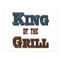 Kung av slogan för grillaBBQ-matlagning Vykort