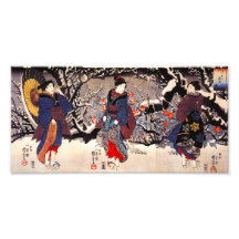 Kuniyoshi tre kvinnatryck fotografiskt tryck