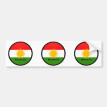 KurdistanRoundel kvalitets- flagga Bildekal