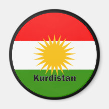 KurdistanRoundel kvalitets- flagga Magneter För Kylskåp