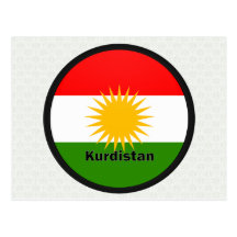 KurdistanRoundel kvalitets- flagga Vykort