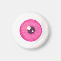 Kuslig rosa ögonglobmagnet magnet för kylskåp