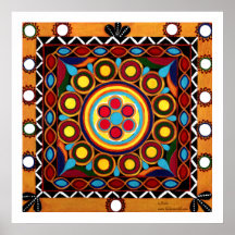 Kutch Broderi-Akryl, globalt exotiskt konsttryck Affischer