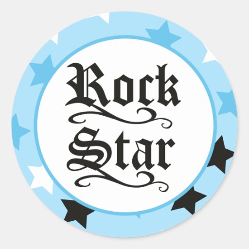 Kuvertsälar för rockstjärna (blått)/Toppers 20 Klistermärke
