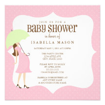 Kvadrera den rosa Polkadot baby showerinbjudan