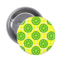 Kvadrerar citrusa limefrukter för ljus sommar på g knappar med nål