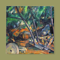 Kvarnsten i parkera vid Paul Cezanne färgrik konst magneter