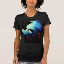 Kvinna grundläggande svart utslagsplats tee shirts