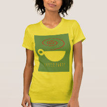 Kvinna kaffepartyet något färgar utslagsplatsskjor t-shirts