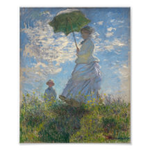 Kvinna med en ett slags solskydd - madam Monet och Fotontryck