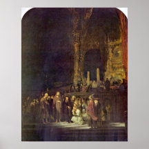 Kvinna som tas i äktenskapsbrott av Rembrandt Van  Print