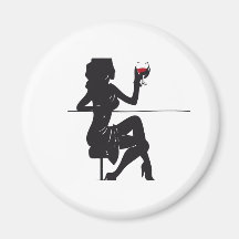 Kvinna-Vin Magnet För Kylskåp