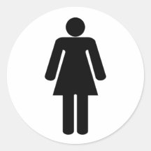 KvinnaShape Rund Klistermärke