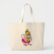 Kvinnlig apa tote bags