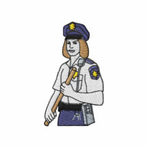 Kvinnlig polis broderad jacka