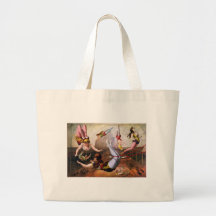 Kvinnliga trapezeakrobater på cirkusen tote bag