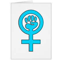 Kvinnor driver feministiskt symbol kort