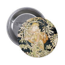Kvinnor med daisyart nouveau knappar med nål
