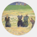 Kvinnor som badar Dieppe, Gauguin, post impression Klistermärke