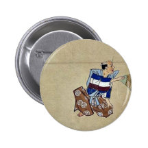 Kyōgen lek med tre tecken pins