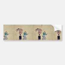 Kyōgen lek med två tecken Ukiyo-e. Bildekal