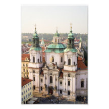 Kyrka av St Nicholas i Prague Fotontryck