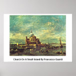Kyrka på en liten ö av Francesco Guardi Print