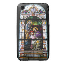 kyrkligt fönster från brezje, slovenia iPhone 3 cases