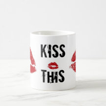 kyssa denna läppstift kaffe koppar