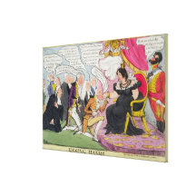 Kyssa händer som publiceras 1827 (färglithoen) sträckta kanvas tryck