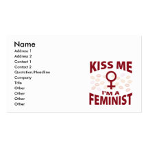 Kyssa mig I-förmiddagen en feminist Visitkort Mallar