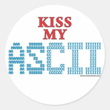 Kyssa mitt ASCII Klistermärke