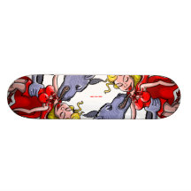 Kyssande röd ridninghuva för varg skateboard decks