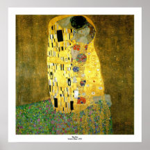Kyssen av Gustav Klimt Affisch
