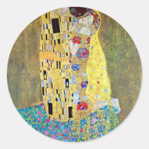 Kyssen (original- Der Kuss) vid Gustav Klimt Klistermärke