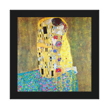 Kyssen (original- Der Kuss) vid Gustav Klimt Sträckta Canvas Tryck
