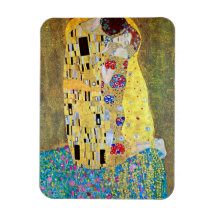 Kyssen (original- Der Kuss) vid Gustav Klimt Rektangulära Magneter