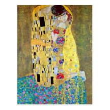 Kyssen (original- Der Kuss) vid Gustav Klimt Vykort