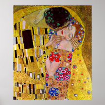 Kyssen (specificera), vid Gustav Klimt Affisch