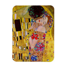 Kyssen (specificera), vid Gustav Klimt Rektangulär Magnet