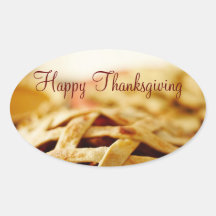Läcker thanksgiving bakad paj ovalformat klistermärke