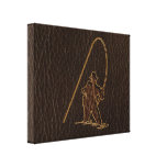 Läder-Look fiskaremörk Sträckta Canvas Tryck