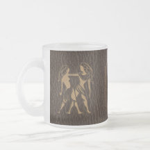 Läder-Look Gemini Kaffe Koppar
