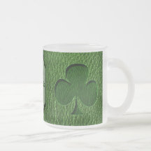 Läder-Look irländareklöver Kaffe Mugg