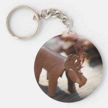 Läderälg Nyckel Ring