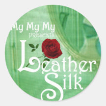 Lädersilke täcker rund klistermärke
