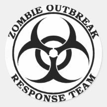 Lag för Zombieutbrottsvar (biohazarden) Runda Klistermärken